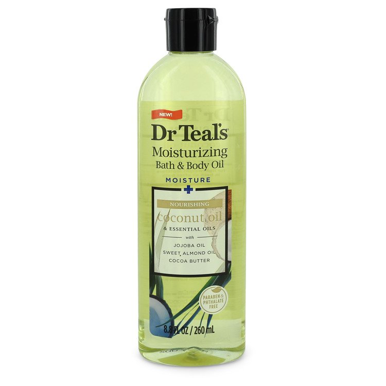 Dr Teal's Moisturizing Bath & Body Oil by Dr Teal's Nourishing Coconut Oil with Essensial Oils, Jojoba Oil, Sweet Almond Oil and Cocoa Butter 8.8 oz for Women