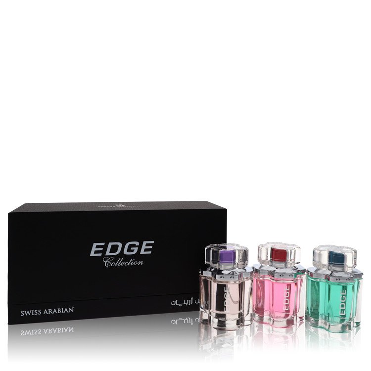 Edge Intense by Swiss Arabian Gift Set -- Edge 3.4 oz Eau De Parfum Spray for Women + Edge Intense 3.4 oz Eau De Parfum Spray for Women + Edge Intense 3.4 oz Eau De Toilette Spray for Men for Women
