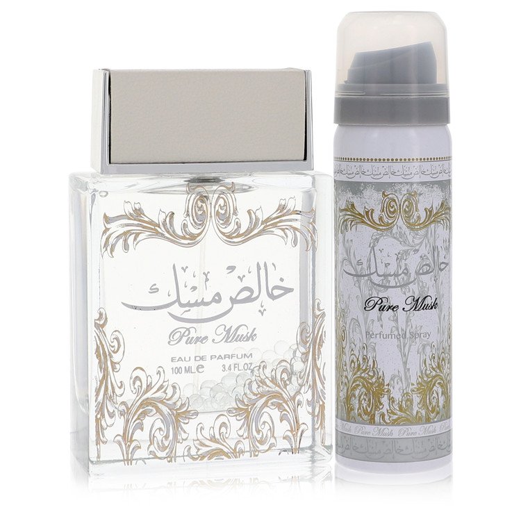 Lattafa Pure Khalis Musk by Lattafa Eau De Parfum Spray Plus 1.7 Deodorant 3.4 oz for Women